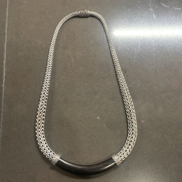 John Hardy Silver and Ebony Wood Necklace - Picture 4 of 5